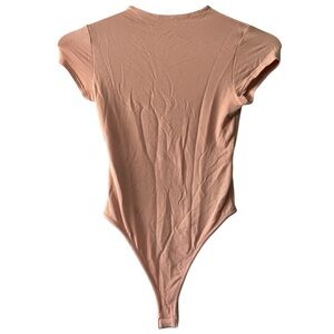Naked Wardrobe Women's‎ S Blush Thong Bodysuit Neutral Casual Stretch Basic